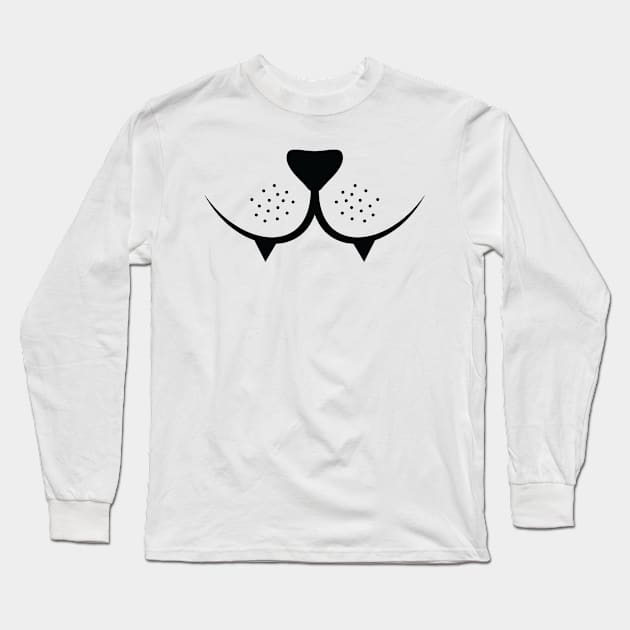 Funny cat face mask Long Sleeve T-Shirt by Hany Khattab